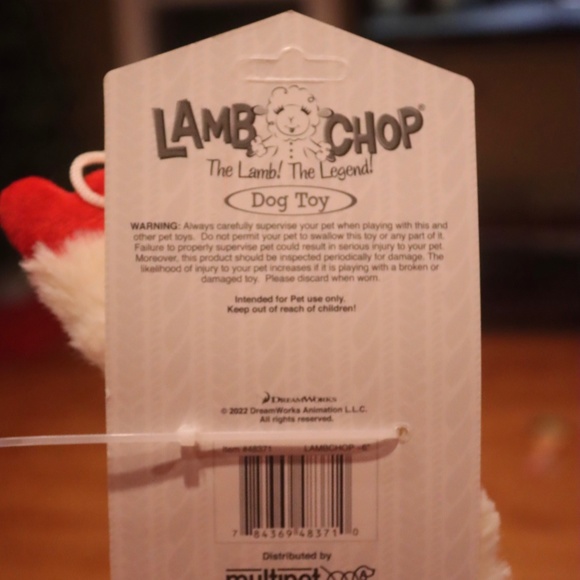 Lamb Chop Squeaky Plush Dog Toy.  Extra Small Breeds - Picture 4 of 4